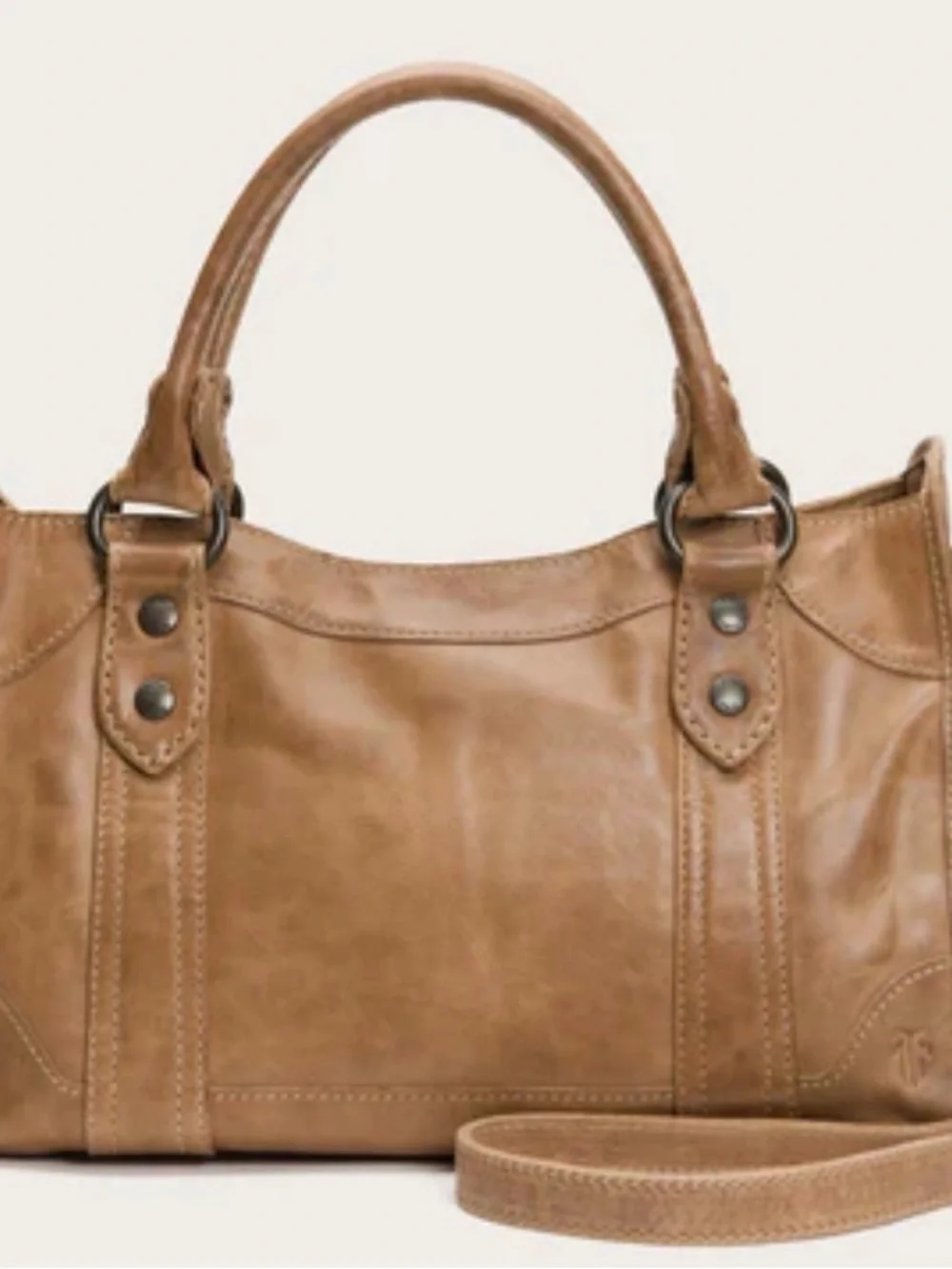 FRYE/Melissa Satchel - Tan Leather Shoulder Bag